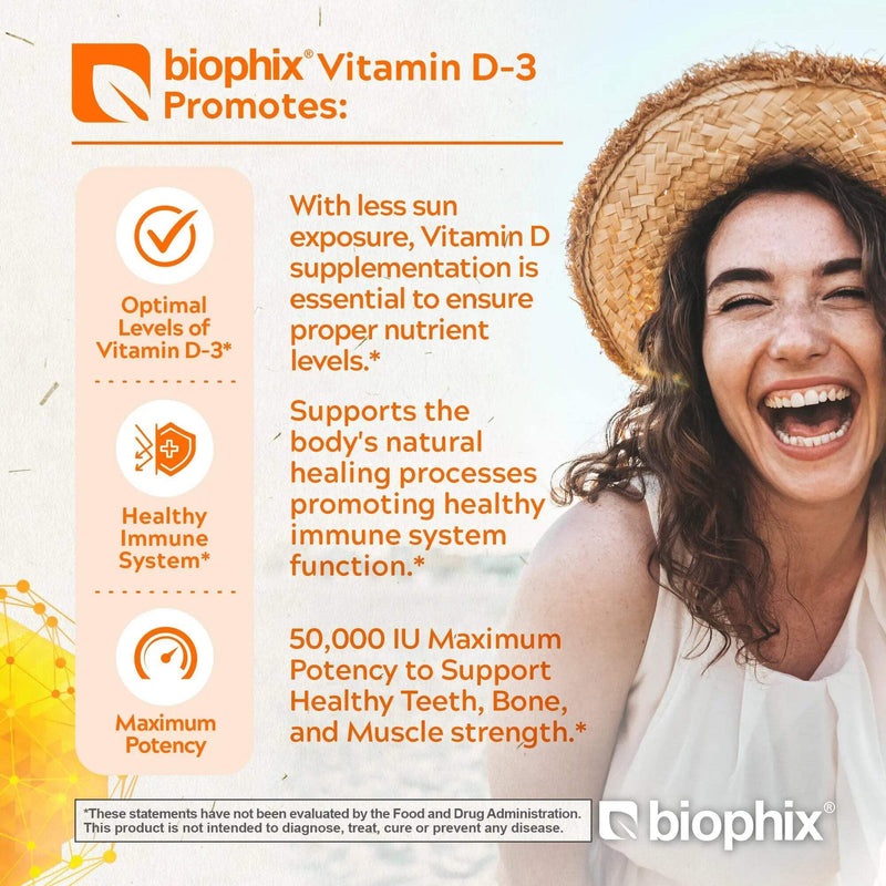 biophix Vitamin D-3 10000 IU High-Potency 120 Softgels - High-Potency Non-GMO Soy-Free Supports Strong Bones Immune Health