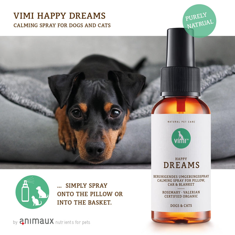 animaux vimi - Happy Dreams I Basket and Environment Spray for Dogs and Cats I Supports Calming and Well-Being with Rosemary and Valerian - PawsPlanet Australia