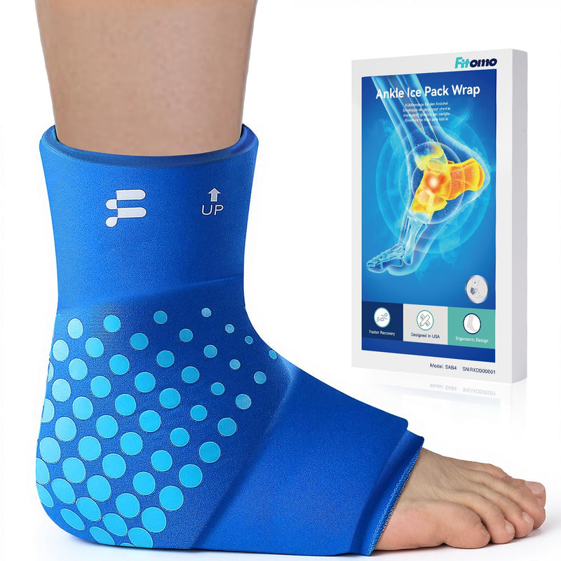 Ankle Ice Pack Wrap for Swelling with Thickened Cold Compression and Cooling Fabric, Ice Packs for Injuries Reusable for Swollen Feet, Achilles Tendonitis Relief, Plantar Fasciitis Relief L