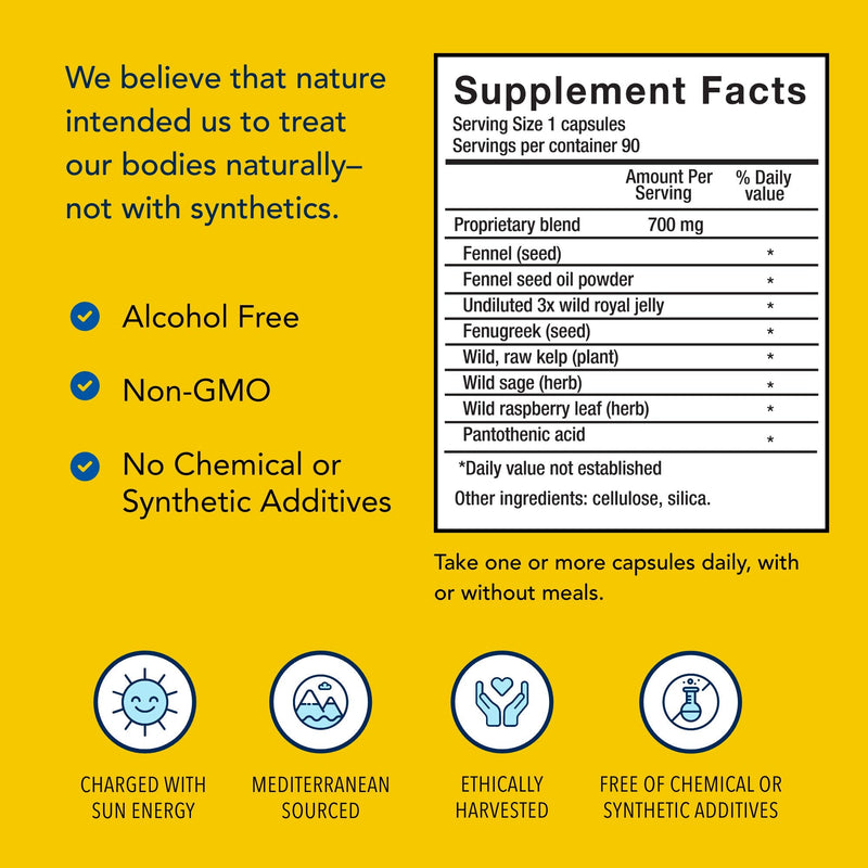 NORTH AMERICAN HERB & SPICE ActiFEM - 90 Capsules - Supports Hormone Balance for Women, Metabolism & Mood - Royal Jelly, Wild Atlantic Kelp, Fennel - Non-GMO - 90 Total Servings
