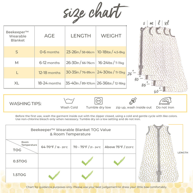 Burt's Bees Baby Beekeeper Infant Wearable Blanket, 100% Organic Cotton Unisex, Girl, Boy Swaddle Transition Sack - Light Weight 0.5 TOG or Medium Weight 1.5 TOG - Newborn Essentials Sleep Clothes Lightweight (0.5 TOG) Honey Bee Cloud - BeesActive Australia