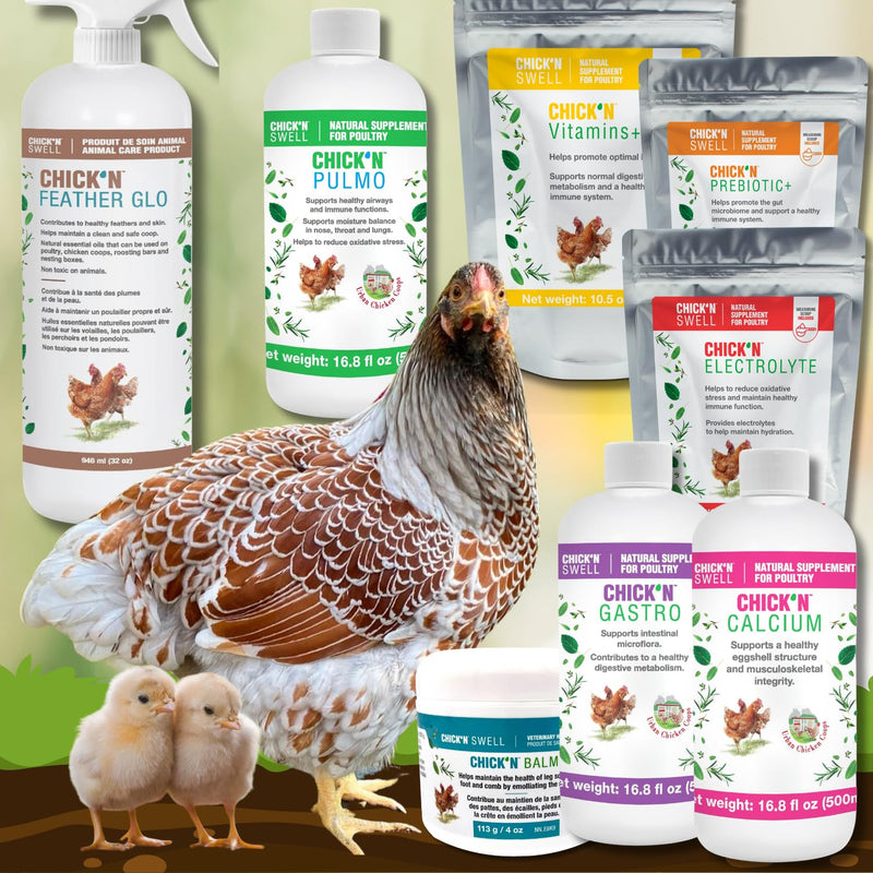 Chicken Electrolytes for Heat Stress & Dehydration – Poultry Electrolyte & Vitamin Supplement for Laying Hens and Chicks – Supports Hydration & Recovery – 10.5 oz, from Chick’N Swell.