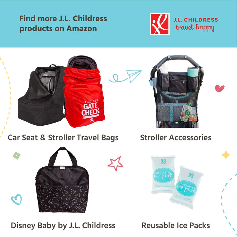J.L. Childress 6 Bottle Cooler, Insulated Breastmilk Cooler & Lunch Bag for Baby Food & Bottles, Leak-Proof & Heat-Sealed, Ice Pack Included, Grey/Teal Clover (3105GY-CL) Grey Chevron - BeesActive Australia