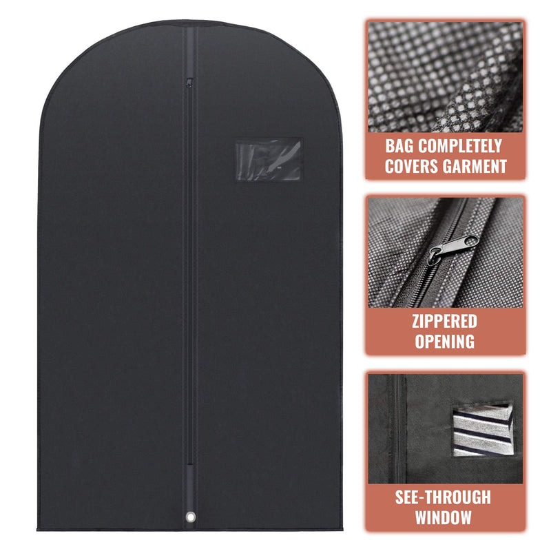 PLX 40" Black Garment Bags Suit Bag for Travel & Clothing Storage of Dresses, Shirts, Fur Coats, Jackets & Dance Costumes - Hanging Suit Cover for Men & Women Closet Storage Garment Protector 5 pack black: 40” x 24” - BeesActive Australia