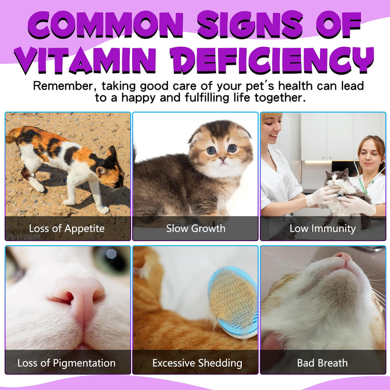 15-in-1 Cat Multivitamin Liquid Drops with Glucosamine & Cranberry – Cat Vitamins & Supplements for Immune, Joint, Skin & Coat, Urinary & Digestive Support – 60ml