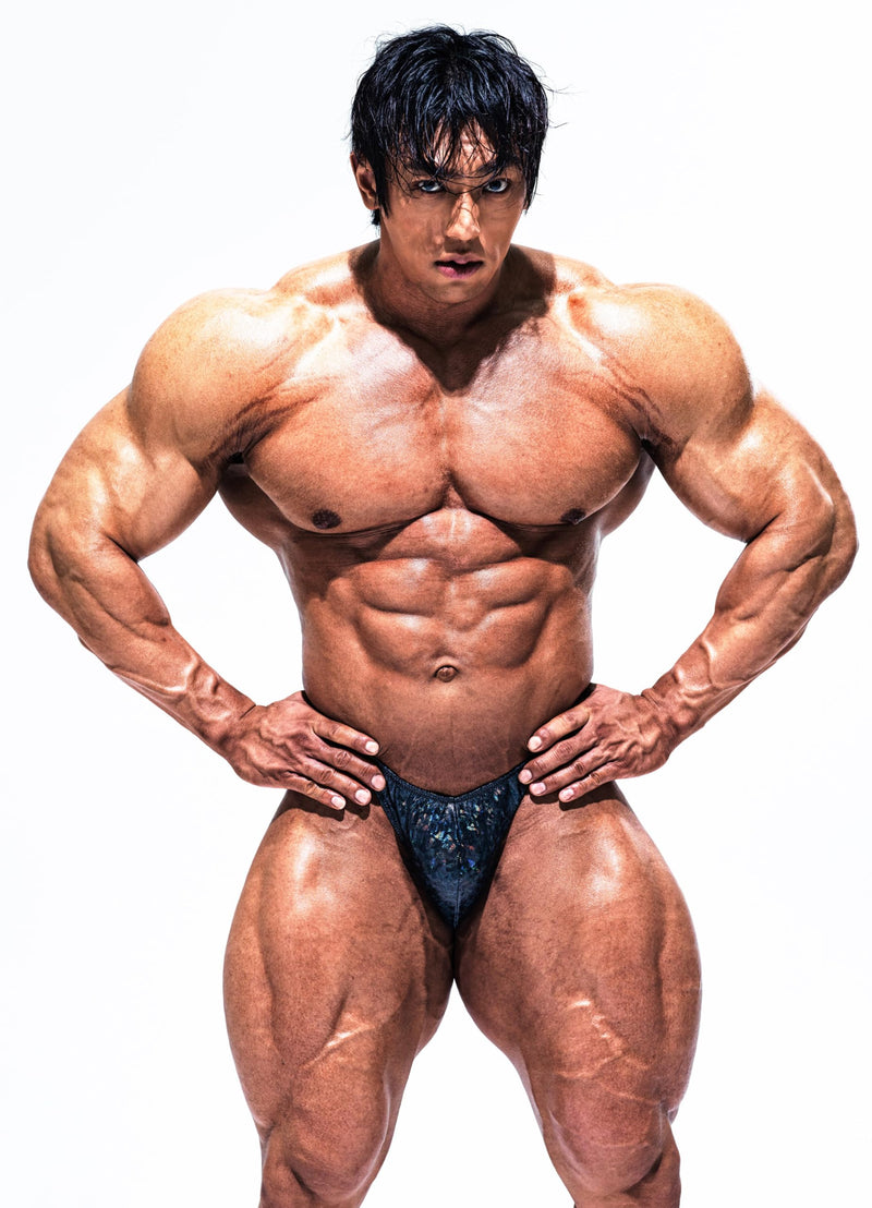 FIED Bodybuilding Posing Trunks – Handmade in Korea, Competition-Ready - HOLOGRAM Titanium-black X-Large - BeesActive Australia
