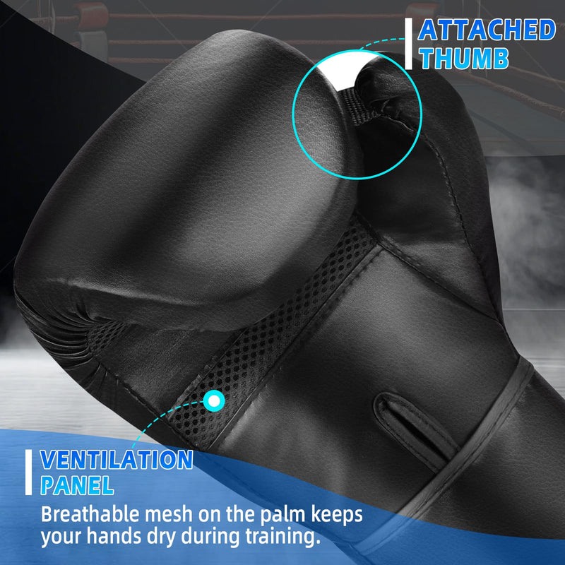 Boxing Gloves for Men and Women, Pro Training Sparring Muay Thai Gloves, Adults Heavy Punching Bag Gloves for Boxing Kickboxing Mixed Martial Arts MMA Training, Multi Layered, Ventilated 16 OZ