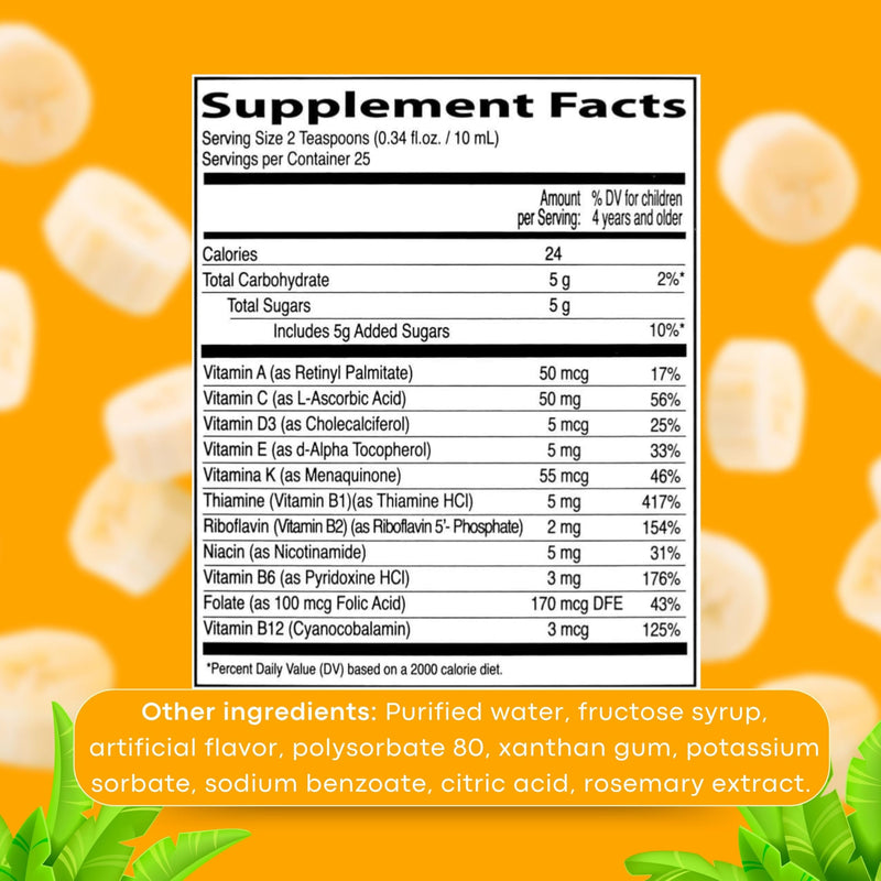 Neurobion Kids B Complex Liquid - Powerful Healthy Multivitamin for Children - 8.5 fl oz