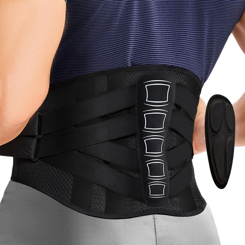 OSK Back Brace for Lower Back Pain Relief with 3D Lumbar Pad,Lumbar Support Belt for Men & Women with 7 Stays,Ergonomic Design and Soft Breathable Material for Work,Herniated Disc,Sciatica(XX-Large:49.2~59Inch) XX-Large Lumbar Brace with 3D Pad - BeesActive Australia