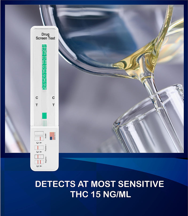 3 Pack - DrugExam Made in USA Most Sensitive Marijuana THC 15 ng/mL Single Panel Drug Test Kit - Marijuana Drug Test with 15 ng/mL Cutoff Level for Detecting Any Form of THC 3 - BeesActive Australia