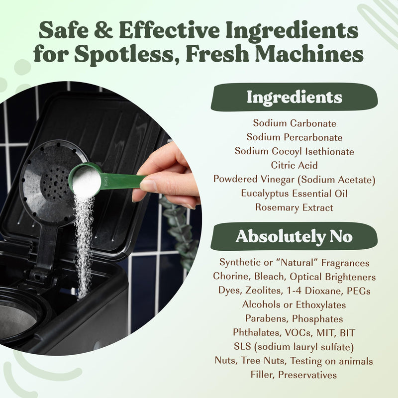 FEBU All-In-One Machine Cleaner, Pure Eucalyptus, 6oz | Natural Washing Machine & Dishwasher Cleaner and Deodorizer | Washer Cleaner for Rust & Grime | Plant-Based, Human Safe Ingredients, Made in USA - BeesActive Australia