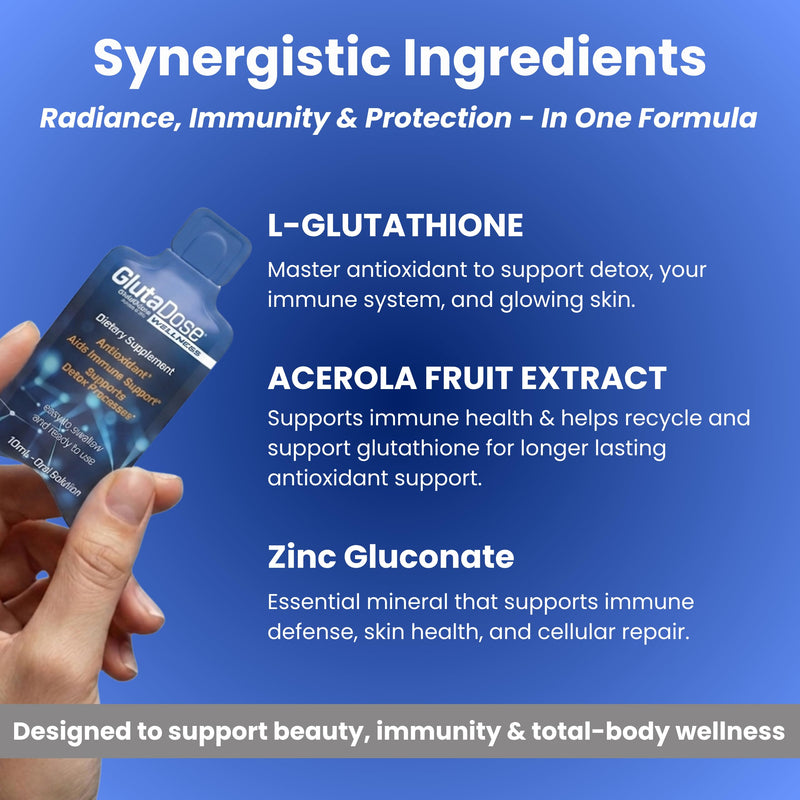 Liquid Glutathione Supplement, Lemon Berry Flavored Acerola Energy Booster w/Zinc, Daily Vitamins & Minerals, Zero Sugar Formulation, Everyday Auto-Immune Support for Adults, 0.34 fl oz, Pack of 30 Berry lemonade 0.34 Fl Oz (Pack of 30)