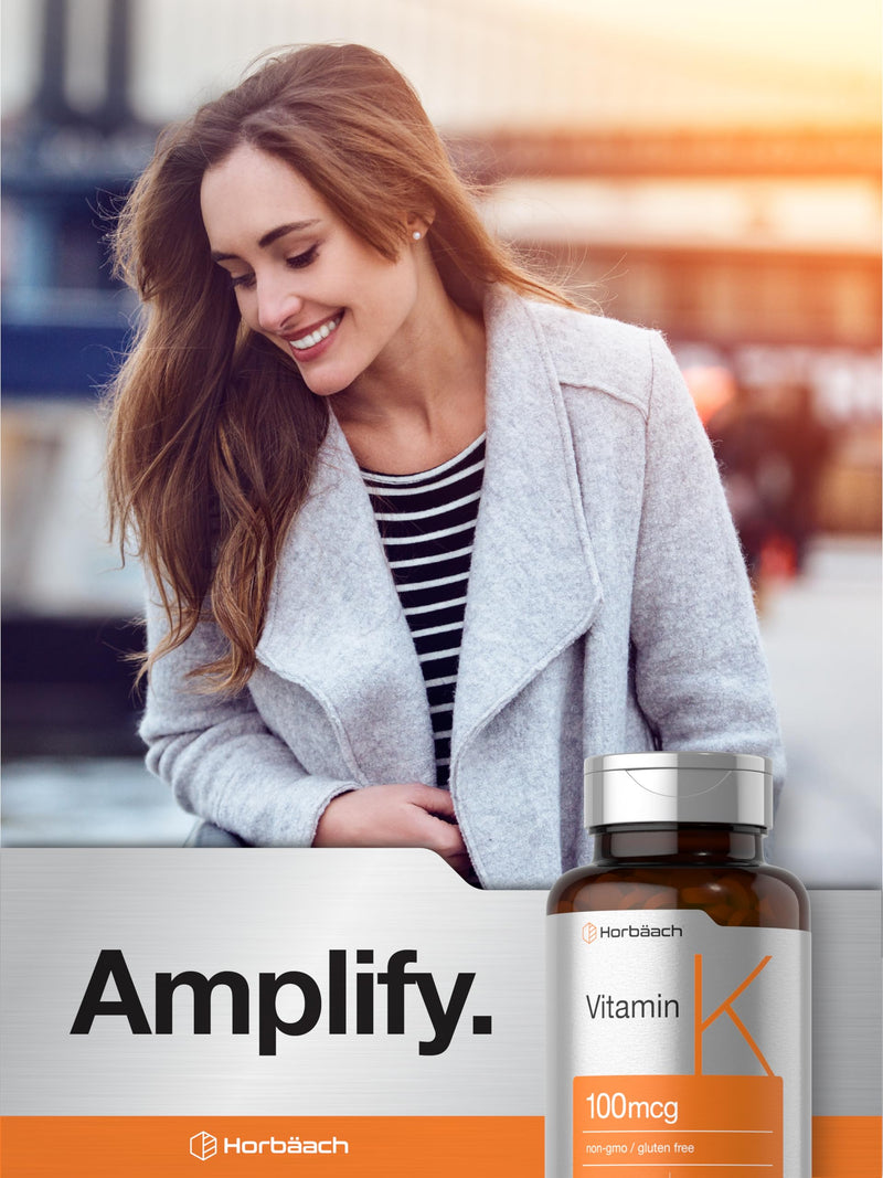 Horbäach Vitamin K Supplement | 100mcg | 120 Tablets | Vegetarian, Non-GMO & Gluten Free Supplement - BeesActive Australia