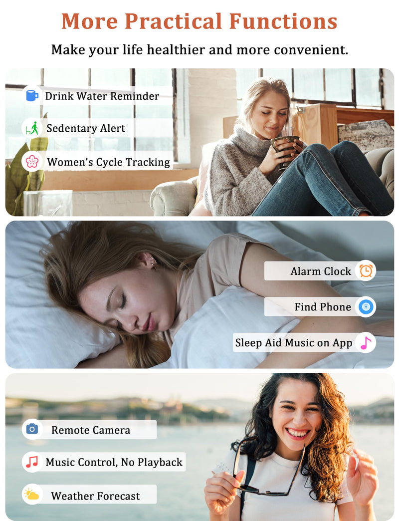 LODIMEKE Smart Watch, Alexa Built-in, Answer/Make Calls 44mm Smartwatch Women Men, 1.83" Sports Watch IP68 Waterproof, Heart Rate SpO2 Sleep Stress Monitor, Step Counter Watch for Android & iOS Phone Pinkish Beige - BeesActive Australia
