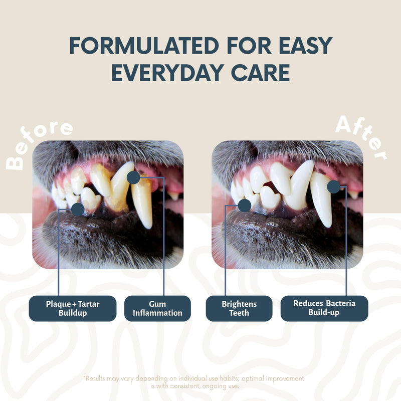 Advanced Dog & Cat Toothbrush Wipes | Pet Dental Finger Wipes | Infused Brushing Beads Remove Plaque & Tartar | Lasting Fresh Breath | Easy Daily Pet Dental Care | 50 Count