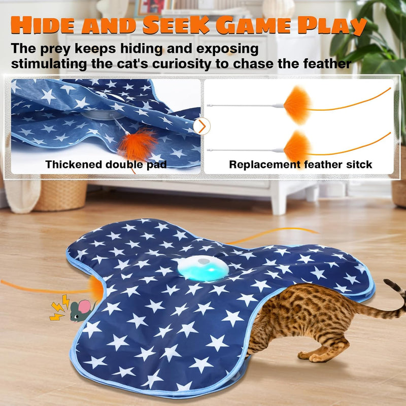 Interactive Motion-Activated Cat Toys Chirping and Moving Feather Wand - Keep Your Feline Friend Entertained and Enriched - BeesActive Australia
