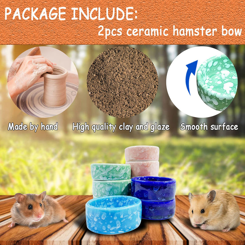 kathson 2 Pcs Hamster Food Bowl Guinea Pig Ceramic Water Bowl Small Animal Feeding Dish for Dwarf Hamster Gerbil Syrian Ferret Hedgehog Chinchilla Bunny (Green)… Green - BeesActive Australia