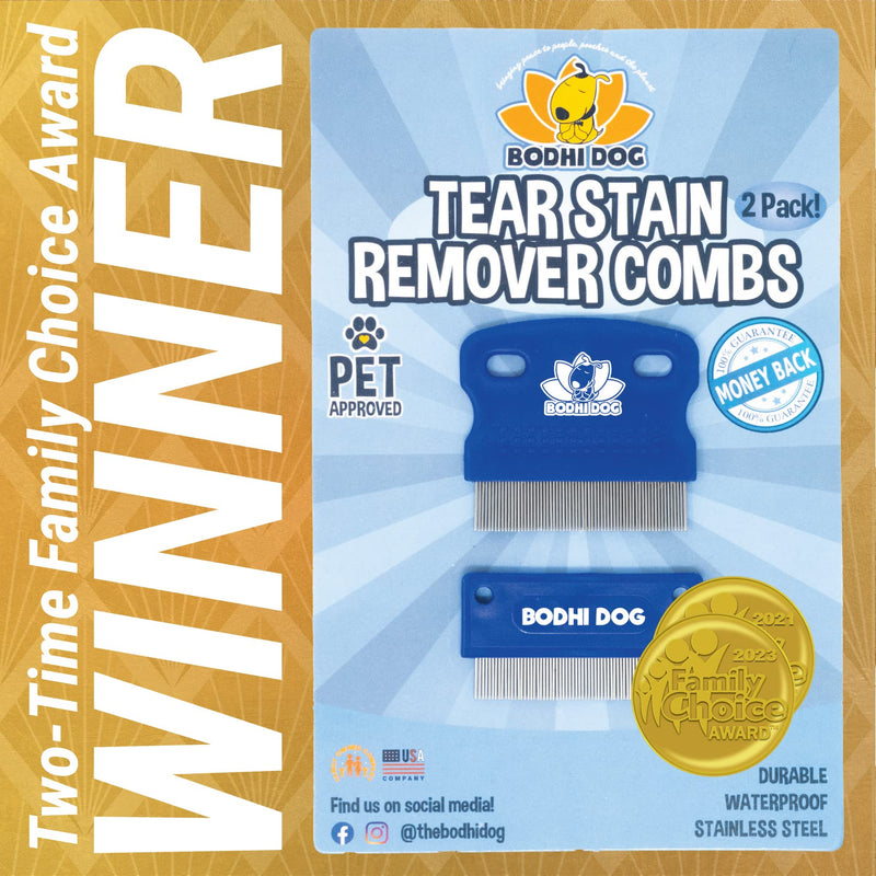 Bodhi Dog Tear Eye Stain Remover Combs | Set of 2 | Clean and Remove Crust, Dirt, Buildup around Pet Eyes | Best for Dogs & Cats Fur and Coats Tear Stain Remover Combs - BeesActive Australia