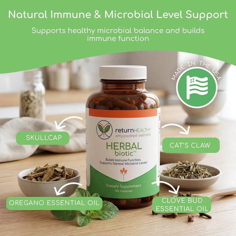 Herbal Biotic, Immune Support Vitamins, Natural Immune System Booster for Adults, Immune Support Supplement Enriched with Cat’s Claw for Probiotic Balance, Digestive Health, 120 Vegan Capsules 120 Count (Pack of 1)