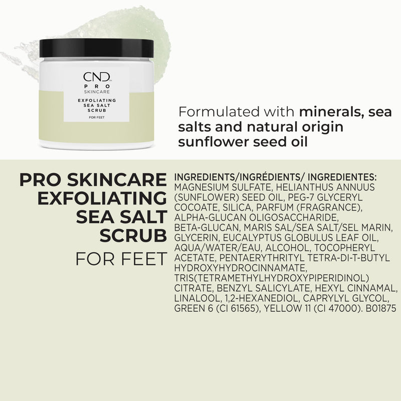 CND Pro Skincare for Feet, Mineral Bath, Exfoliating Sea Salt Scrub, Advanced Callus Remover, & Intense Hydration Treatment | Vegan, Natural Origin Formula Exfoliating Scrub