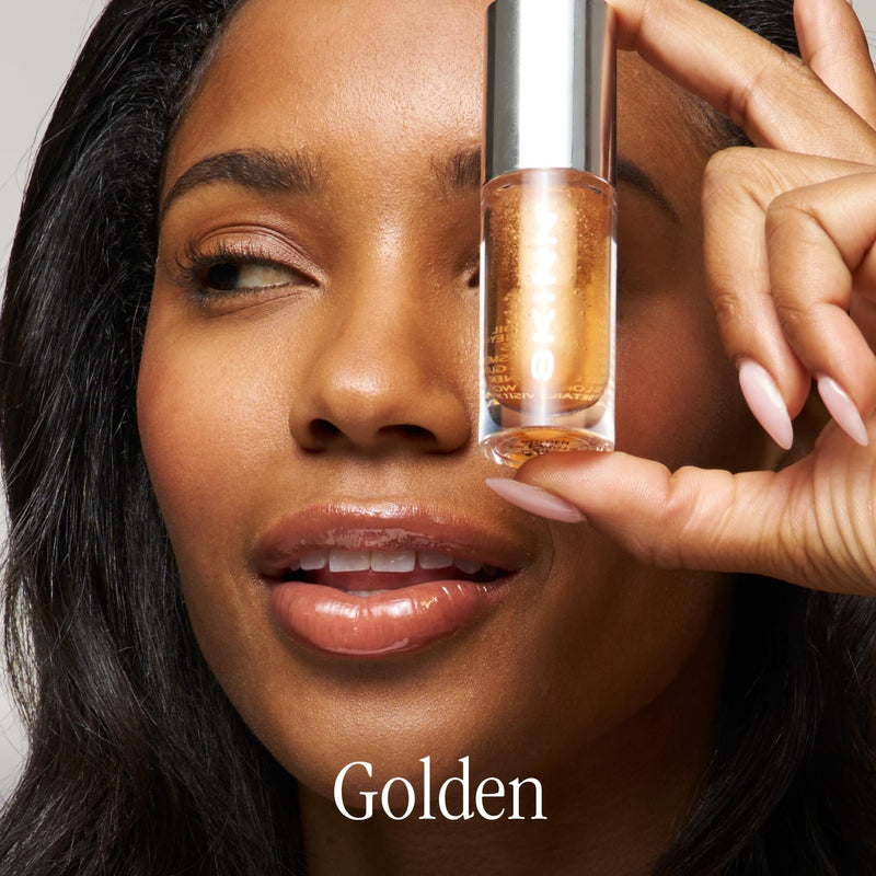 SKINN Luminous Lip Oil Bundle - (2 Pack, Golden & Blush) | Vitamin C & Manuka Honey - Smooth Lines & Soothe Dry Lips for Improved Elasticity - Lip Gloss with Skincare Benefits Blush and Golden