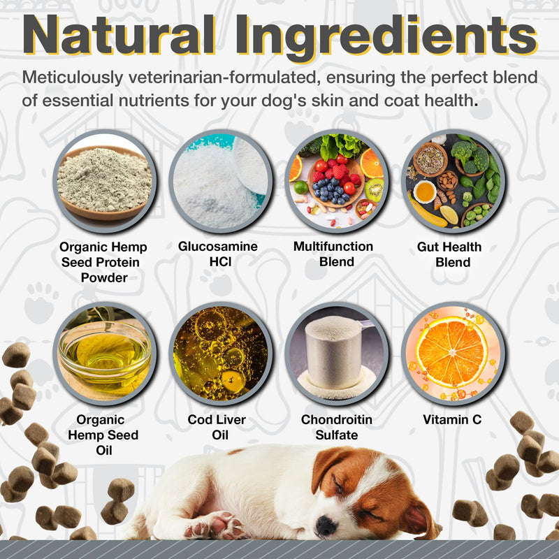 All Natural Multivitamin Soft Chews for Dogs| Glucosamine Chondroitin for Joint Support with Probiotics for Gut & Immune Health| Mobility and Advanced Wellness Support|4-Month Supply - PawsPlanet Australia