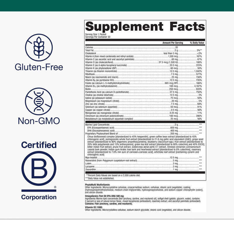 Metagenics Wellness Essentials, 30 Daily Wellness Packs | Daily Multivitamin and Wellness Packs, Comprehensive Nutrient Support for Overall Health, Non-GMO and Gluten-Free