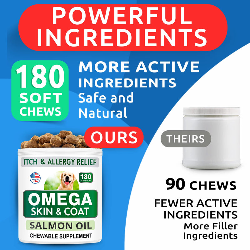 BARK&SPARK Omega 3 for Dogs - 150 Fish Oil Treats for Dogs - Skin and Coat Supplement - EPA & DHA Fatty Acids - Canine Salmon Oil - Anchovy - BeesActive Australia