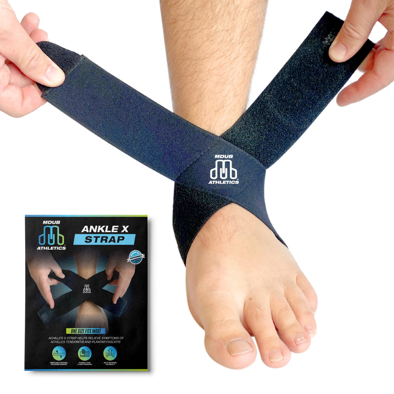 MDUB Ankle X Strap for Achilles Tendon and Planter Fasciitis Support, 1 Pack, Ankle Tendonitis Pain Relief Support Brace, Hiking, Soccer, Basketball, Running, Tennis, Volleyball & Pickleball - BeesActive Australia
