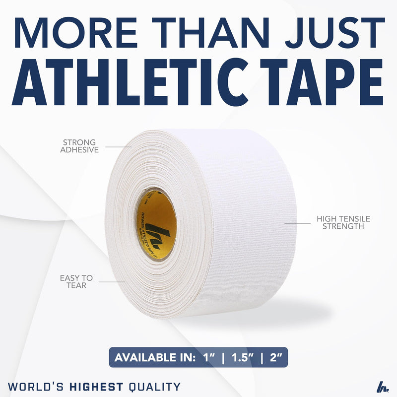 Howies Athletic Tape - 1.5" x 15yd White Athletic Tape, Pro Grade Strength - Sports Tape for Athletes and Medical Trainers, Fingers, Ankles, Wrist, Boxing, Football, Gymnastics (4) 4 - BeesActive Australia