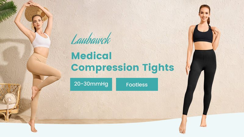 Compression Pantyhose for Women, 20-30 mmHg Medical Compression Stockings Large Black