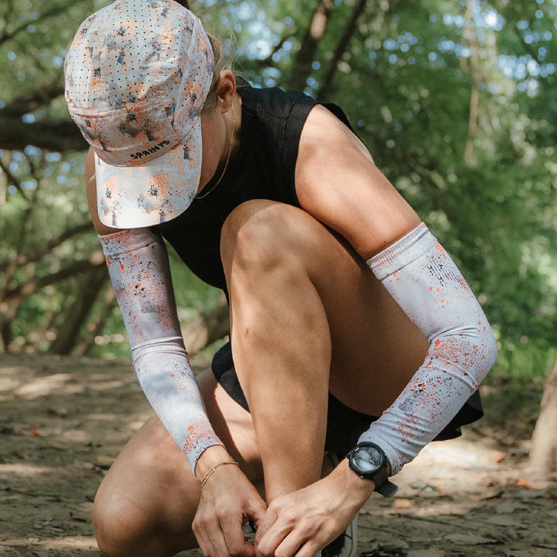 Sprints Compression Arm Sleeves - Running, UV Protection, Thermal Regulating, Moisture-Wicking, Breathable for Men & Women Small-Medium Setting Sun Evaporated Ventilation