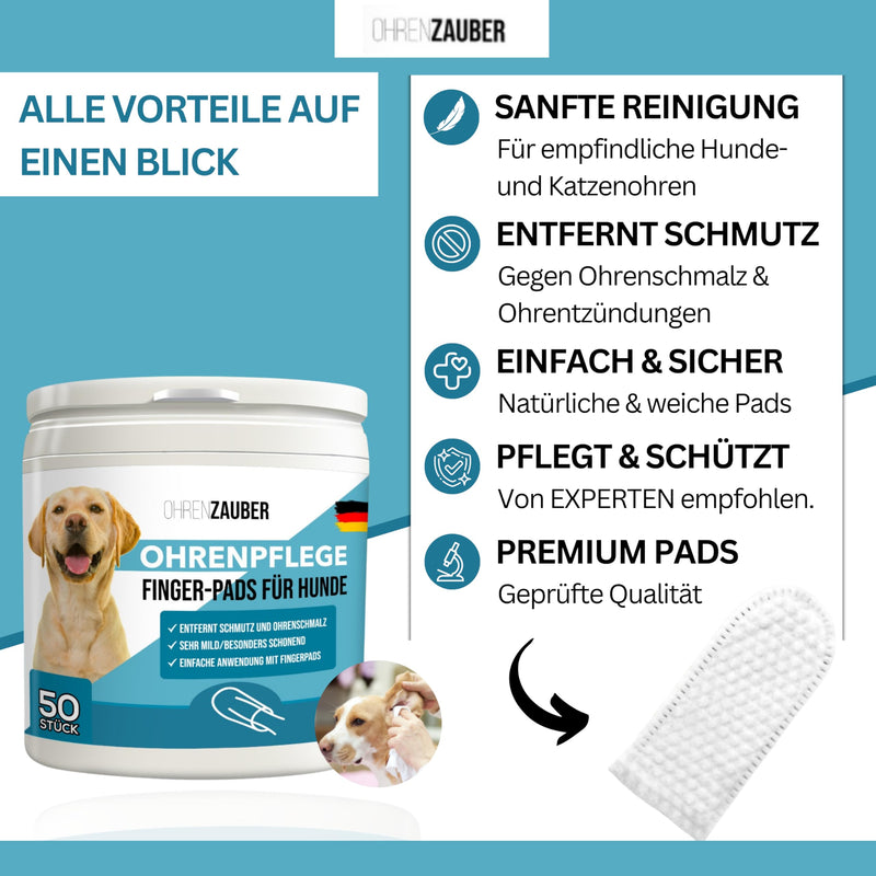 Bettersation Ear Cleaner Ear Care Finger Pads for Dogs & Cats [Pack of 50] - Cares & Protects Reliably - Ear Wipes Ear Cleaner Finger Cots for Ear Infections Ear Care Hygiene for Dogs and Cats - BeesActive Australia