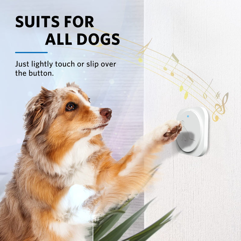 Dog Door Bell for Potty Training, Wireless Doggie Doorbell to Go Outside, Operating at 1000 Feet with Super-Light Touch Button, CD Quality Sound & 4 Notification Modes 1 receiver + 1 button - BeesActive Australia