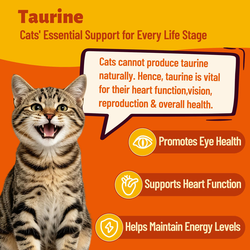 Taurine Powder for Cats & Dogs, Chicken Flavor, Taurine for Cats, Feline Heart Supplements, Support Vision, Heart & Immunity Suitable, for Cats & Dogs of All Ages 4.23 oz 4.23 Ounce (Pack of 1)