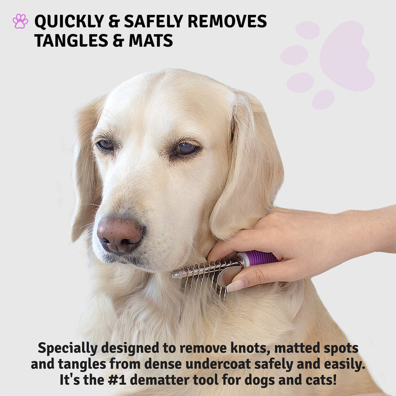 Poodle Pet Dematting Comb + Slicker Brush + Nail Clipper Bundle - BeesActive Australia