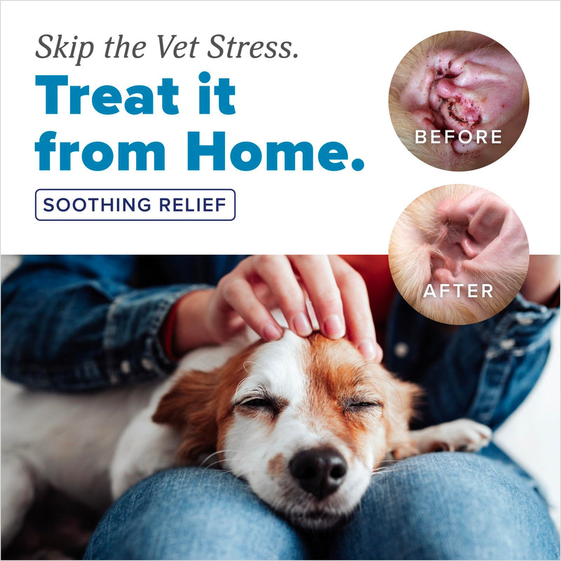 TropiClean HomeVet Medicated Ear Drops for Dogs, Vet Recommended Yeast & Fungal Treatment, Daily Dog Ear Cleaner, USA Made, 2 oz Medicated Ear Drops, 2oz