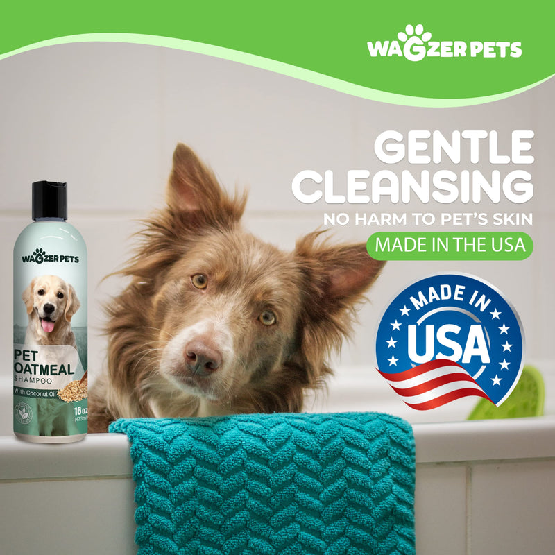 Oatmeal Dog Shampoo with Coconut Oil for Dogs | Soothing Dog Shampoo for Itching and Dry Skin | Oatmeal Bath Hypoallergenic and Gentle Pet Care for Sensitive Skin and Coat | 16 oz - PawsPlanet Australia