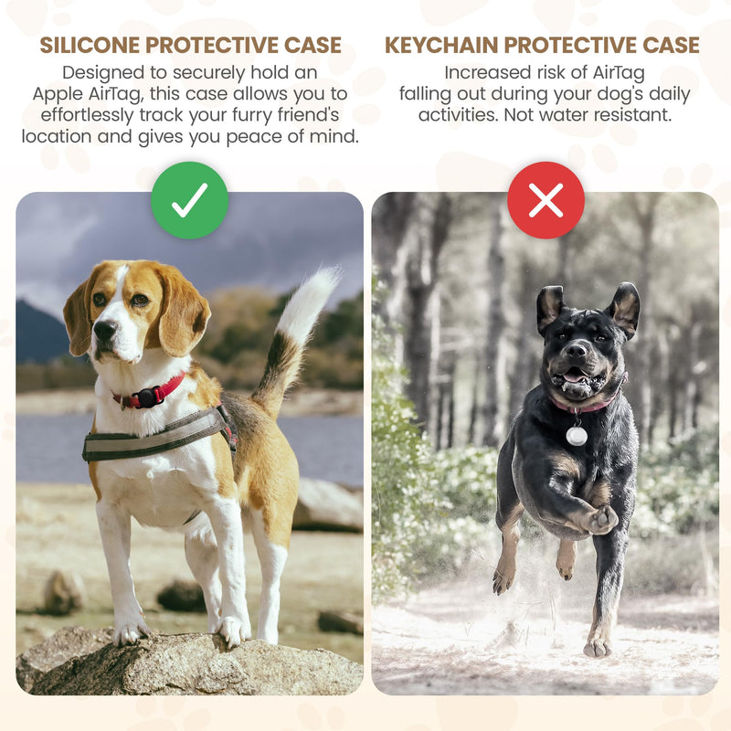 Airtag Dog Collar Holder | Waterproof Airtag Holder for Dog Collar | Pet Airtag Holder - Cat, Dog Airtag Holder | Air Tag Dog Collar Airtag Holder - 2 Pack Black - BeesActive Australia