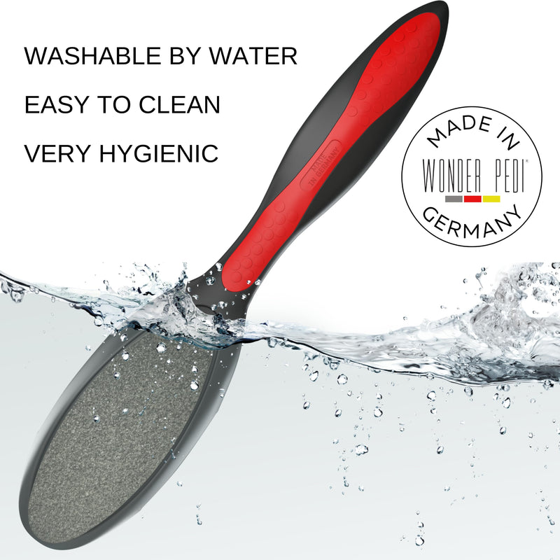 Made in Germany Ceramic Stone and Stainless Steel Foot File, Double Sided Callus Remover, Feet Scrubber, Professional Pedicure Foot Care Tool Rasp, Long Lasting Foot Buffer, Heel Scraper, Wonder Pedi Classic - BeesActive Australia