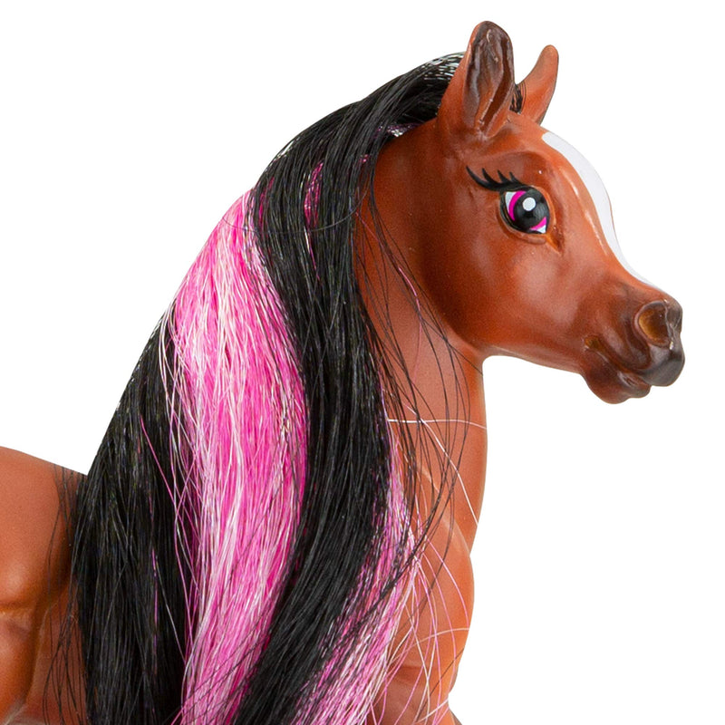 Breyer Horses Mane Beauty Li'l Beauties | Blaze | Brushable Black and Pink Mane and Tail | 4.25" L x 3.25" H |Model #7412, Brown - BeesActive Australia