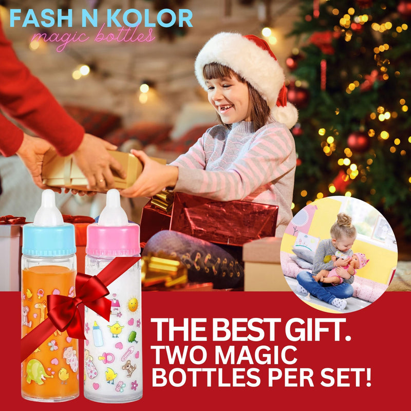 My Sweet Baby Disappearing Magic Bottles - Includes 1 Milk, 1 Juice Bottle with Pacifier for Baby Doll (Colorful) Colorful - BeesActive Australia