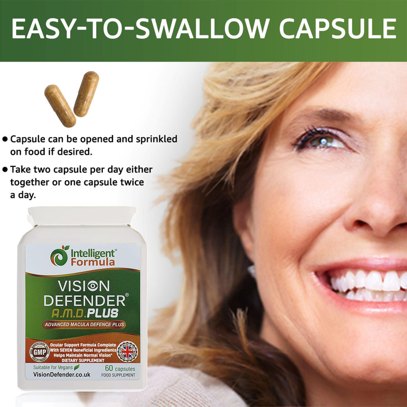 Vision Defender Plus Eye Supplement: AREDS2 Formula Vitamins, Minerals (Lutein, Zinc) Enhanced with Meso-Zeaxanthin for Complete Eyes/Eyesight Health Care & Support. 60 Easy-to-Swallow Vegan Capsules | Enhanced Eye Health Vitamins, Lutein & Zeaxanthin,...