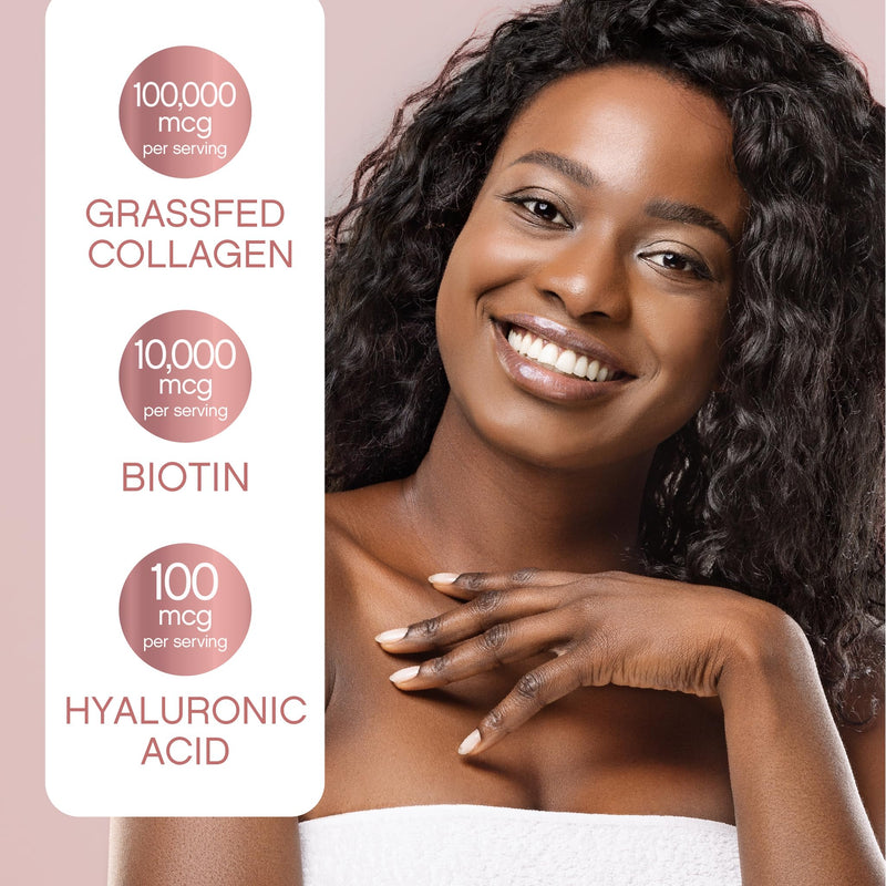 NeoCell Liquid Biotin and Collagen | 110,000mcg | Beauty Drops | Hair Vitamin | Skin and Nails Supplement