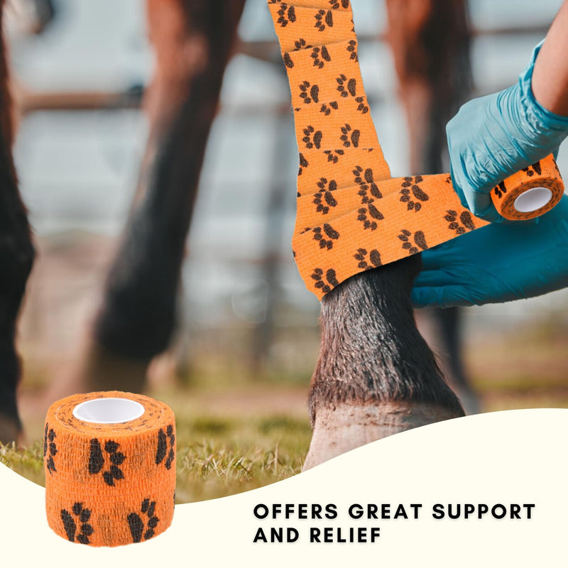 Eco-Fused Self Adhesive Bandage - Injury Tape for Pets, Dogs, Cats, Horses - Pack of 12 - Dog Leg Bandage - Prevents Licking - Does Not Stick to Fur Pack of 12 - BeesActive Australia