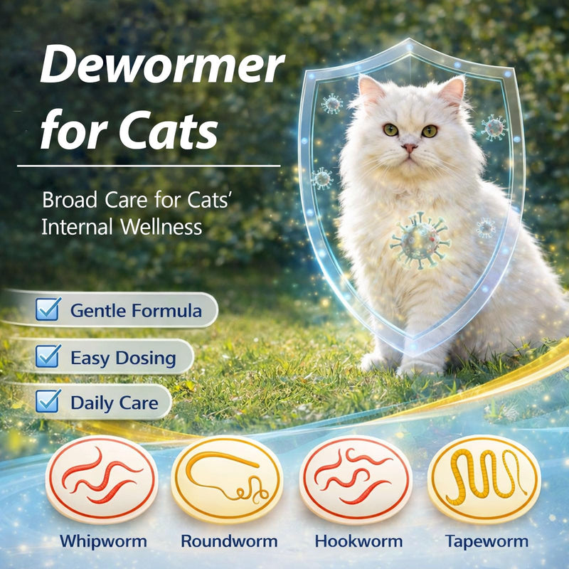 Fenbendazole Liquid Dewormer for Cats & Kittens, Treat Tapeworms, Roundworms & Hookworms - 4.06 oz, 120ml