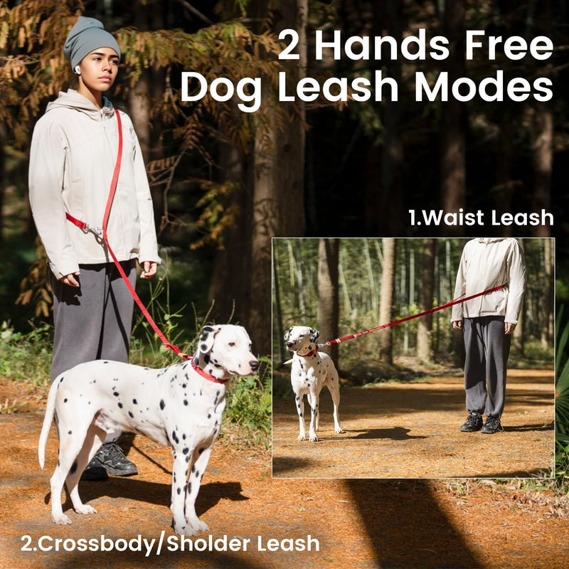 HOWGO Hands Free Dog Leash with Padded Handle,Multifunctional Crossbody Waist Leash for Walking Running Jogging Training,7.5 FT Nylon Adjustable Length for All Breeds(Yellow, Ultralight) Yellow