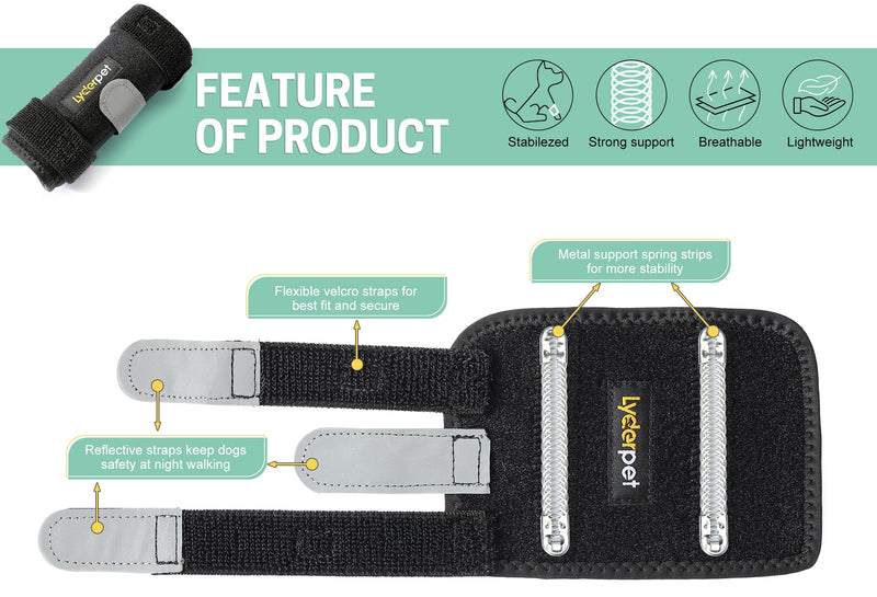 Dog Front Leg Brace Ankle Support for Forelilmb, Canine Dog Wrist Brace Splint, Protects Foreleg Carpus Joint Wounds Heals, Helps with Loss of Stability Caused by Arthritis XXS/XS