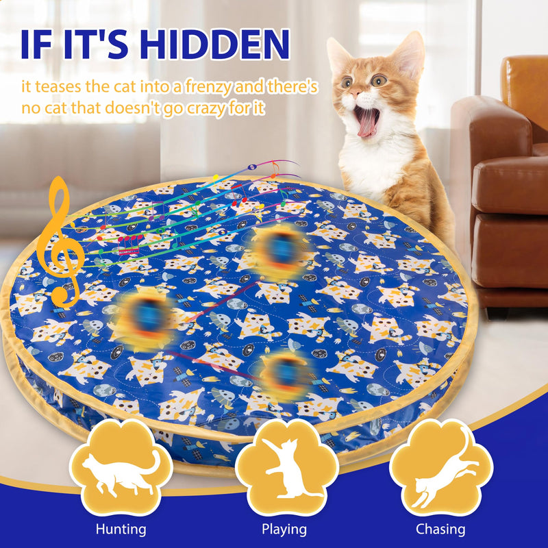 Interactive Cat Toys, Fast Rolling Ball in Play Pocket, Automatic Motion Activated Moving Ball Hide and Seek Mouse Catching Game - BeesActive Australia
