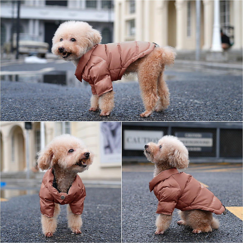 Heavyweight Dog Puffer Coat for Extra Cold Winter,Thicken Warm Insulated Puppy Down Jacket for Small Dogs,OrangePink S OrangePink - BeesActive Australia